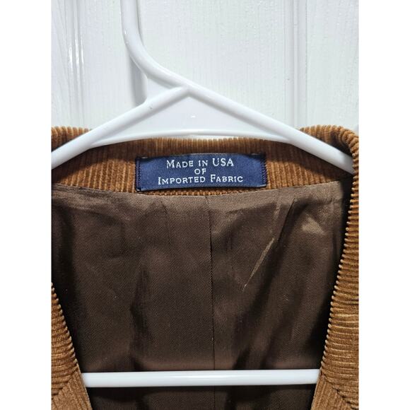 Vintage Lands' End Men Corduroy Blazer Sports Jacket Size 46 L Cotton Tan Brown - Picture 3 of 12